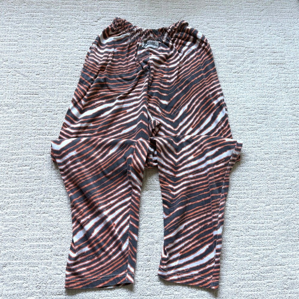 Zubaz Mens Tiger Zebra Print Lounge Pants Orange Black White Athletic Retro XS